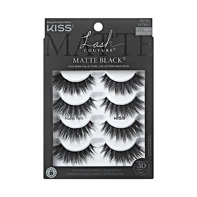 KISS Lash Couture False Lashes - Matte Black - 4 pairs