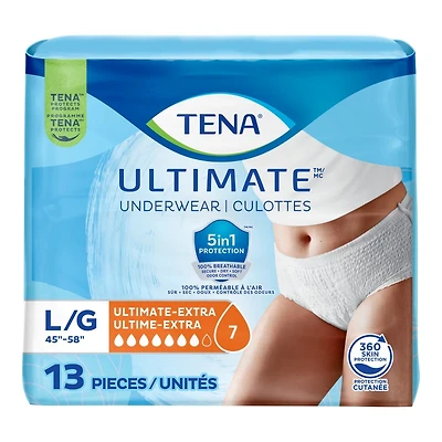 TENA Ultimate Incontinence Underwear - Large - 13s