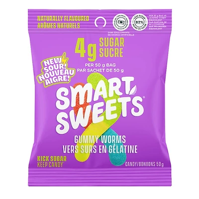 SMARTSWEETS SOUR GUMMY WORMS 50G