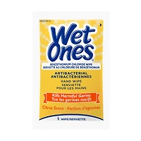 Wet Ones Anti-Bacterial Wipes Singles- Citrus - 28s