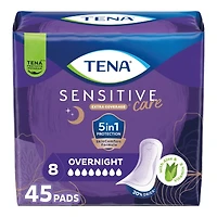 Tena Sensitive Care Extra Coverage Overnight Sanitary Pads - 45's