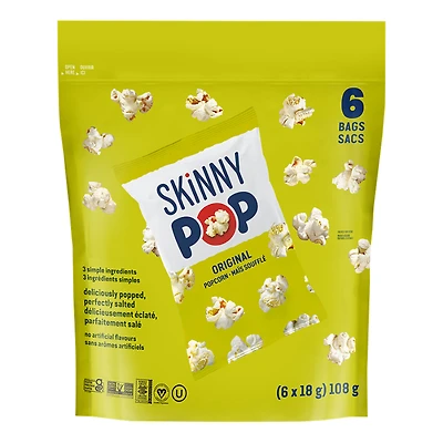 Skinny Pop Popcorn - Original - 6x18g