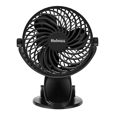 HOLMES USB RCHRGBLE CLIP FAN in Black