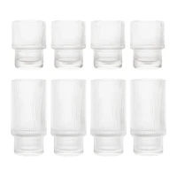 Safdie & Co. Ridge Stackable Glasses - 8 Piece - HW05084