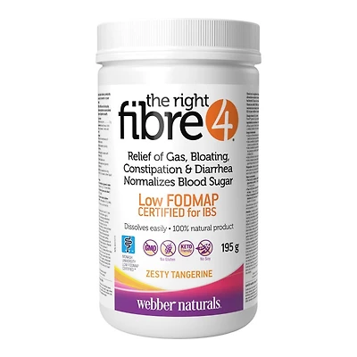 Webber Naturals The Right Fibre4 Powder - Zesty Tangerine - 195g