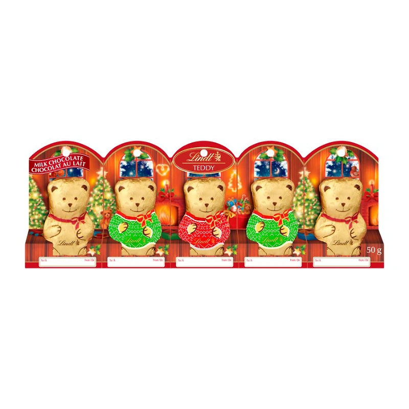 Lindt Teddy Bear Milk Chocolate - 50g/5pk