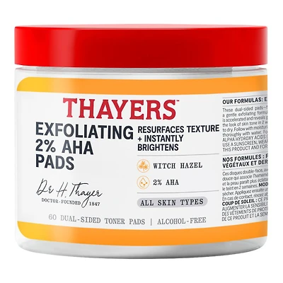 THAYERS EXFOLIATING AHA PADS 1 UNIT