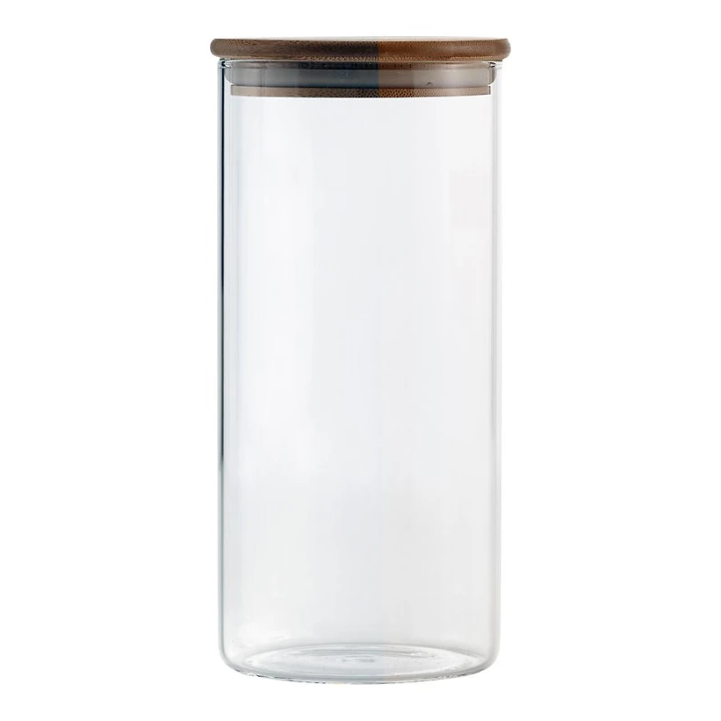 Safdie & Co. Glass Jar with Bamboo Lid - Clear