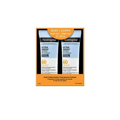 NEUTROGENA U/SHEER 2PK SPF60/88ML