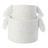 S/TREE FELT BUNNY BASKETS in White