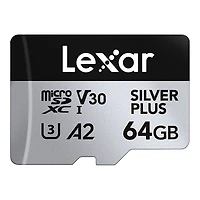 LEXAR PLUS MICROSD LMSSIPL064G in Silver