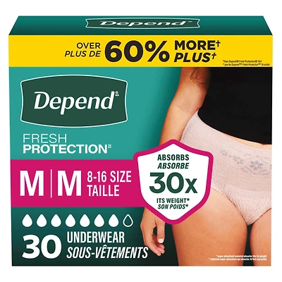 Depend Fresh Protection Adult Incontinence Underwear for Women - Blush - Maximum
