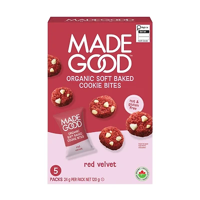 Made Good Soft Baked Mini Cookies - Red Velvet - 5pk/120g