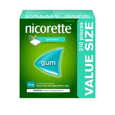 Nicorette Nicotine Gum - Spearmint - 4mg - 210s