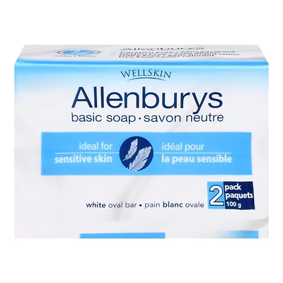 Allenburys Basic Soap - White - 2 x 100g