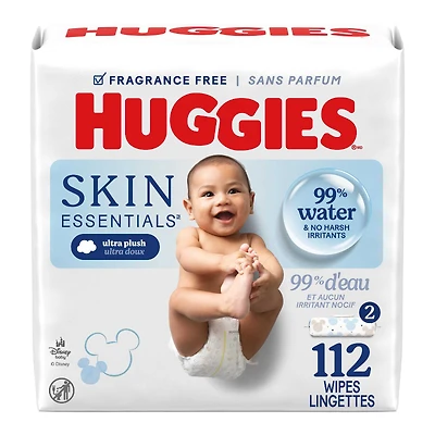 Huggies Skin Essentials Baby Cleaning Wipes - 2 x 56's