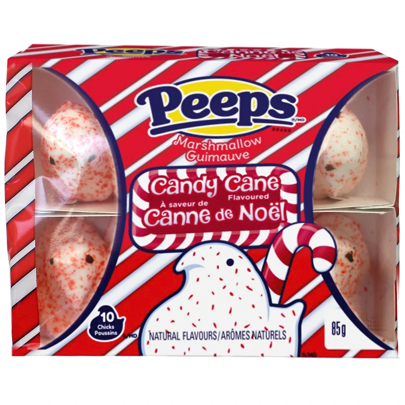 Peeps Candy Cane Flavoured Marshmallow - 10 pack