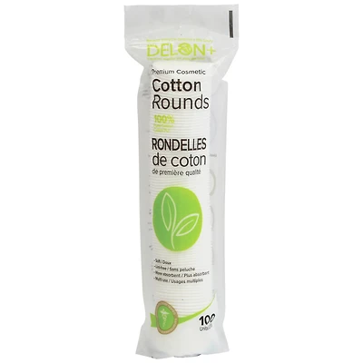 Delon Premium Cosmetic Cotton Rounds - 100 units