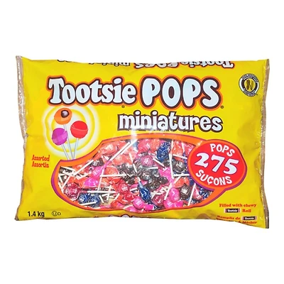 Tootsie Pops Miniatures - Assorted - 1.4kg / 275 count