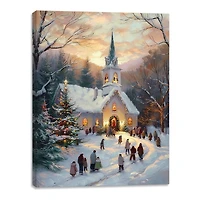 CANVAS 12X16 CHURCH SCENE