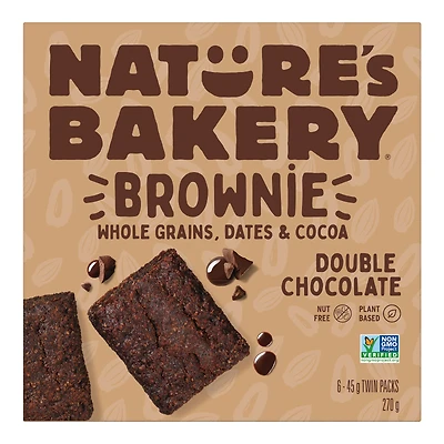 Nature's Bakery Whole Grains, Dates & Cocoa Double Chocolate Brownie - 6pk/270g