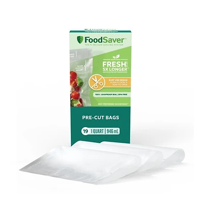 FOODSAVER PRECUT QUART BAGS in White