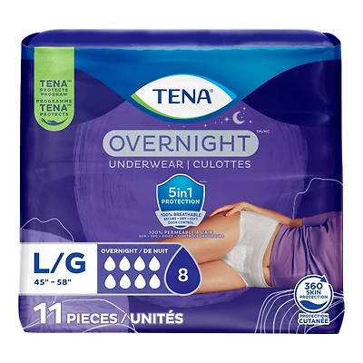 TENA Overnight Incontinence Underwear - Large - 11s