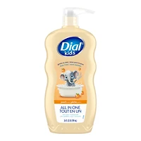 Dial Kids 3 in 1 Body/Hair Wash + Bubble Bath - Peach - 709ml