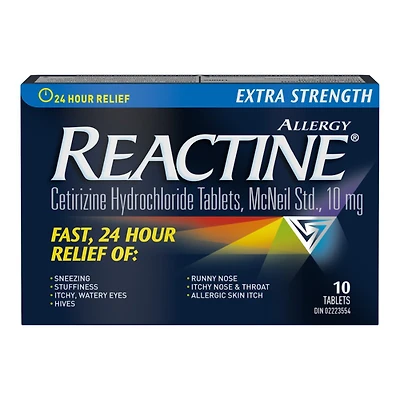 Reactine Allergy Extra Strength Cetirizine Hydrochloride Tablets - 10mg