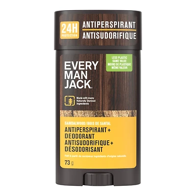 Every Man Jack Antiperspirant+Deodorant - Sandalwood - 73g