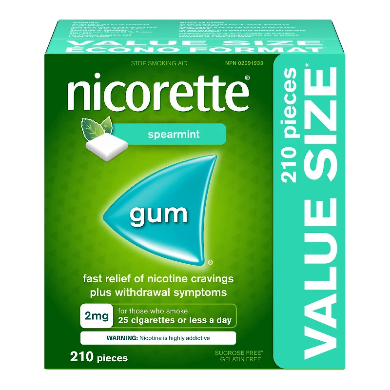 Nicorette Nicotine Gum - Spearmint - 2mg - 210s
