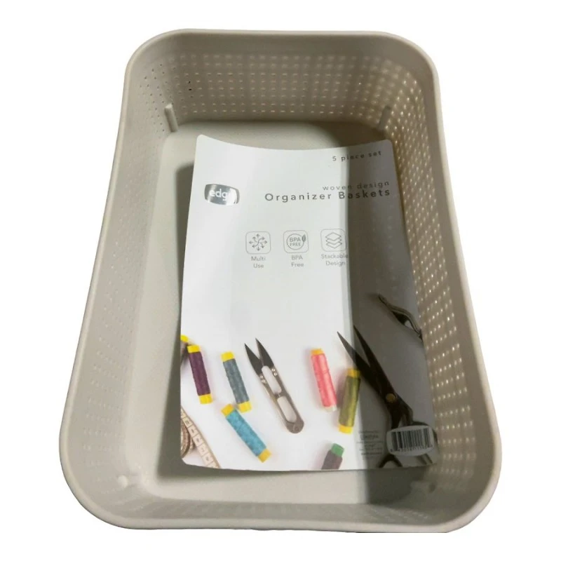 EDGE WOVEN PANTRY BASKET in Grey
