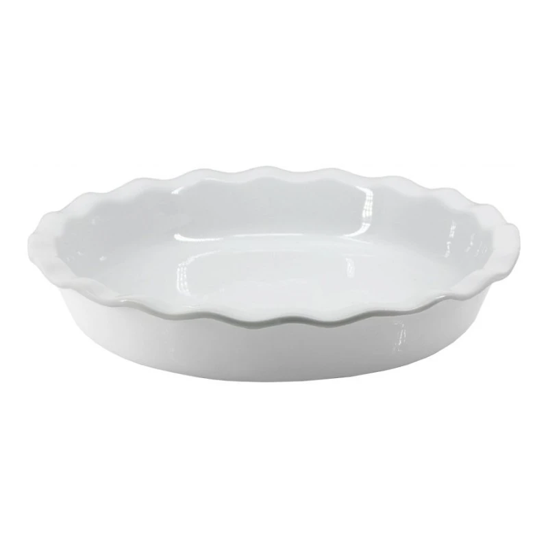 BIA RUFFLED PIE DISH in White