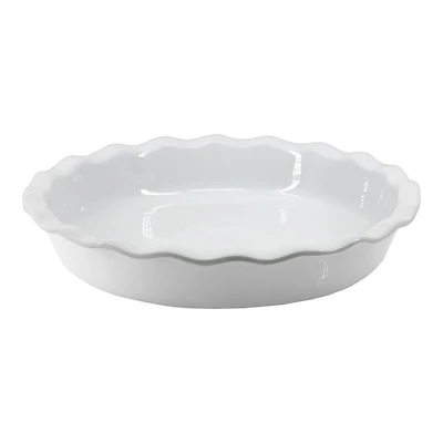 BIA RUFFLED PIE DISH in White