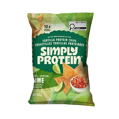 SimplyProtein Tortilla Chips - Hint of Lime - 130g