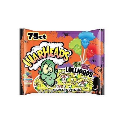 Warheads Lollipops - Assorted - 350g / 75 count