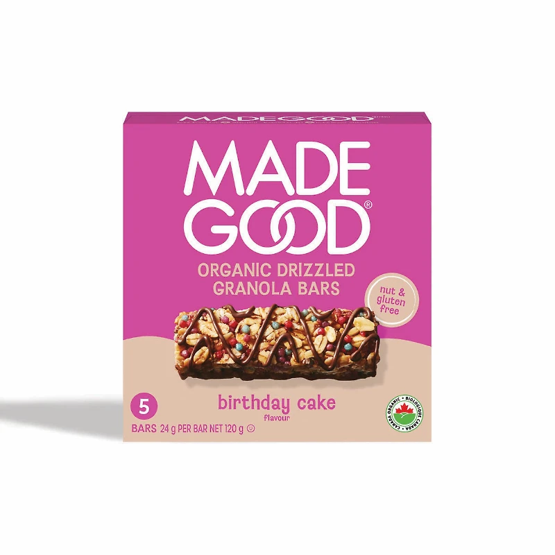 Made Good Chocolate Drizzled Granola Bar - Birthday Cake - 120g/5pk