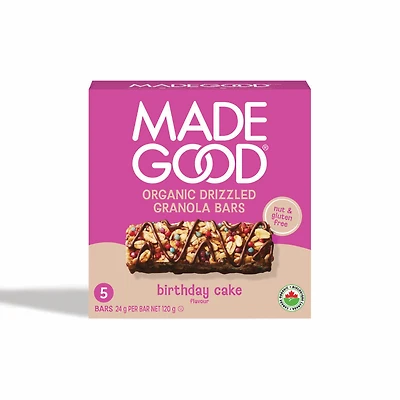 Made Good Chocolate Drizzled Granola Bar - Birthday Cake - 120g/5pk