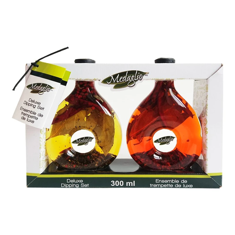 Medaglio Chilli and Basil Deluxe Dipping Oil Set - 300ml
