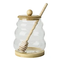 MEDICI GLASS HONEY JAR in White