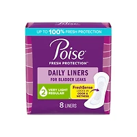Poise Fresh Protection Incontinence Pantyliners - Very Light Regular - 8's