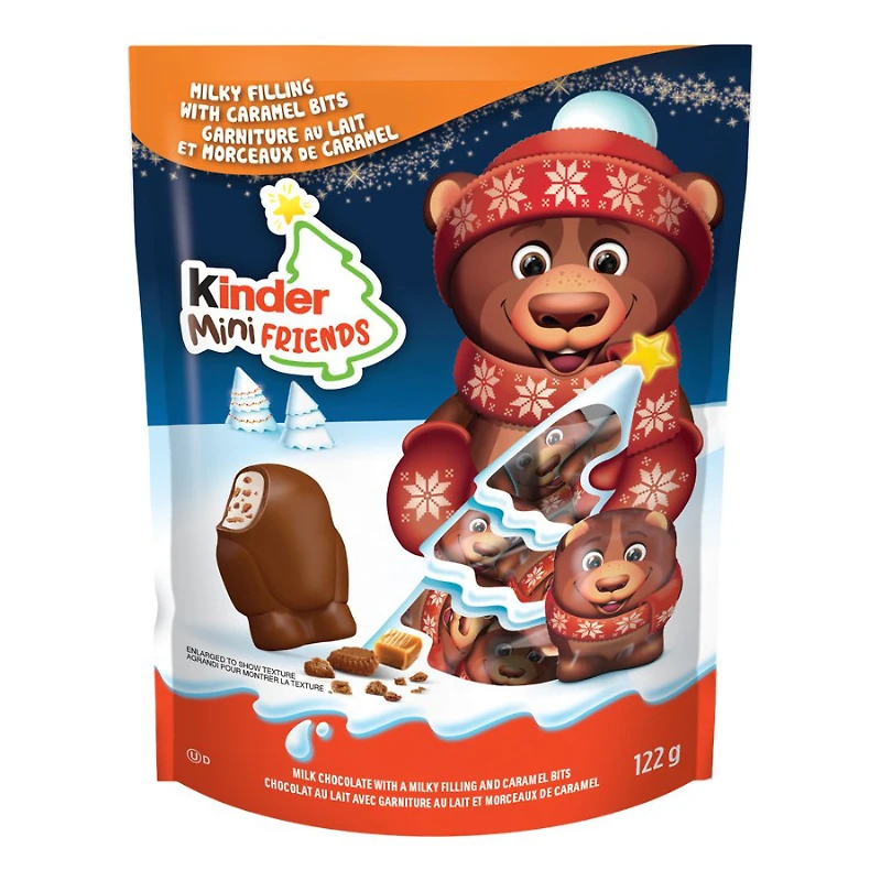 Ferrero Kinder Milk Chocolate Mini Friends Crunchy Biscuit - Caramel - 20 piece / 122g