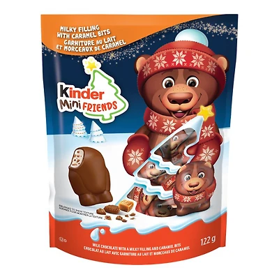 Ferrero Kinder Milk Chocolate Mini Friends Crunchy Biscuit - Caramel - 20 piece / 122g