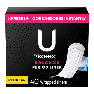 U by Kotex Balance Daily Wrapped Wrapped Pantyliners - Regular - 40s