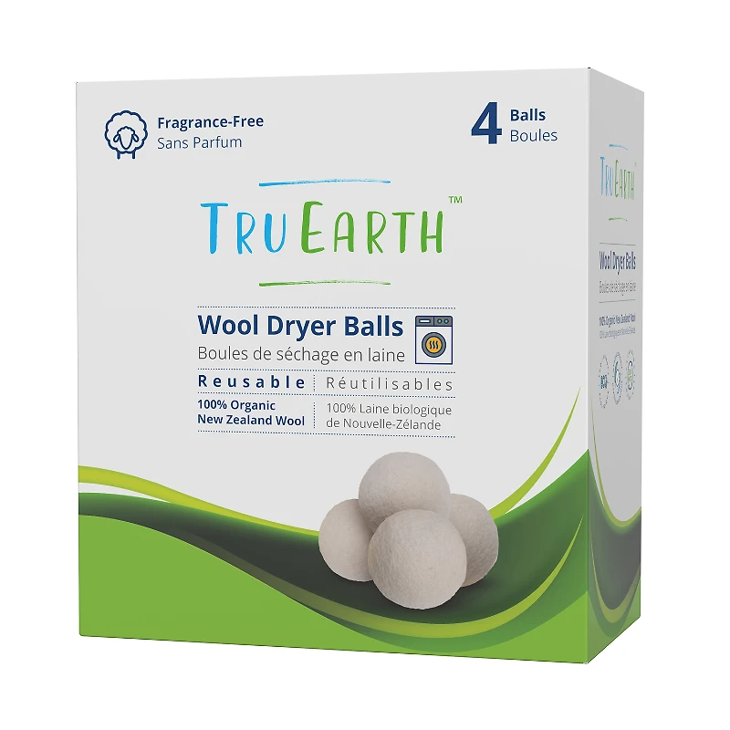 Tru Earth Reusable Wool Dryer Balls - 4's