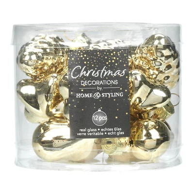 C/PAST GLASS PINECONES in Gold Size 12 pack