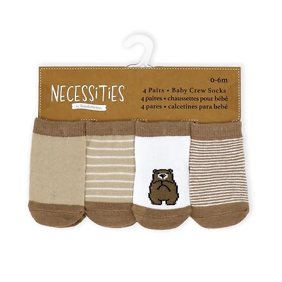 NECESSITES BABY SOCKS 4PK/ASSORTE