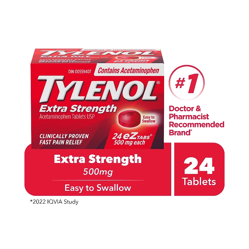 Tylenol* Extra Strength Acetaminophen eZ Tabs - 500mg - 24'sï¿½ ï¿½