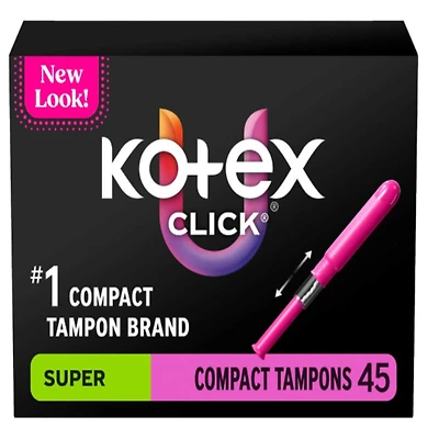 U by Kotex Click Compact Tampons - Unscented - Regular - 45 Count
