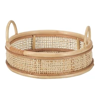 COLLECTION RATTAN TRAY W/HND